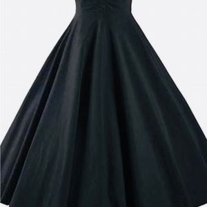 GownTown Retro and Classic, black, double spaghetti strap dress.